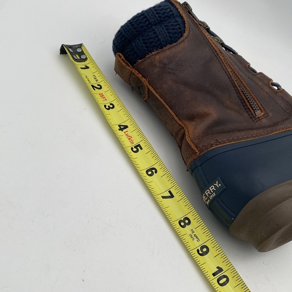 Sperry saltwater duck boots women 9M waterproof Dark Brown Navy rain snow casual - Picture 13 of 14